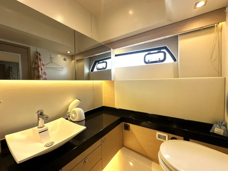Slide: The Image of Luxurious bathroom interior of 2017 Prestige 500 S yacht with modern fixtures. - 44