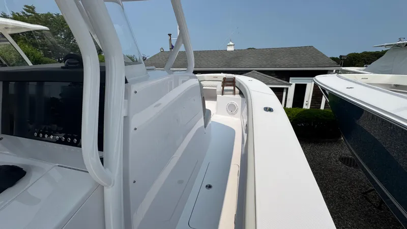 Slide: The Image of 2026 Jupiter 32 boat deck with sleek design and modern features. - 28