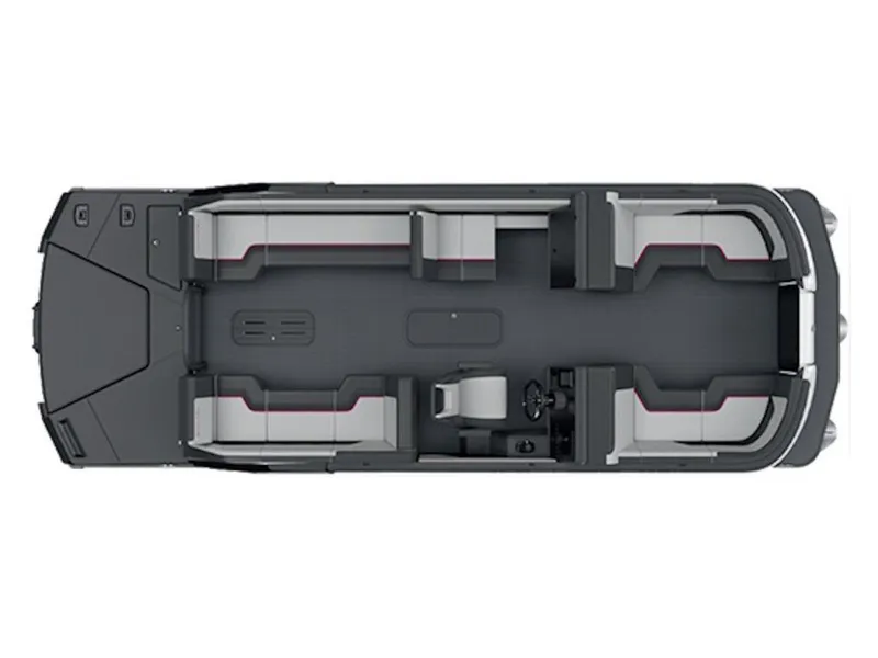 Slide: The Image of Top view of 2025 Manitou Cruise 22 Max Switchback pontoon boat layout. - 27