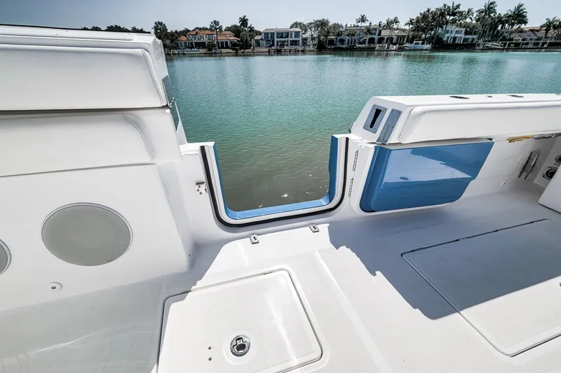 Slide: The Image of HCB 65 Estrella 2024 yacht with open deck and water view. - 48