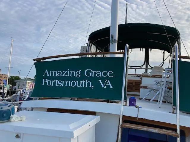 Slide: The Image of 1986 Albin 36 Trawler "Amazing Grace" docked in Portsmouth, VA. - 6