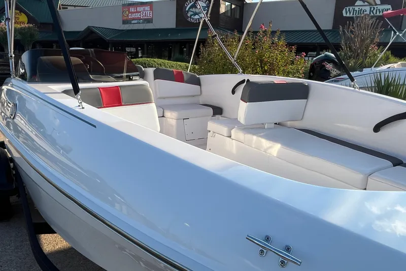 Slide: The Image of 2025 Tahoe T16 boat with sleek white interior and comfortable seating. - 3