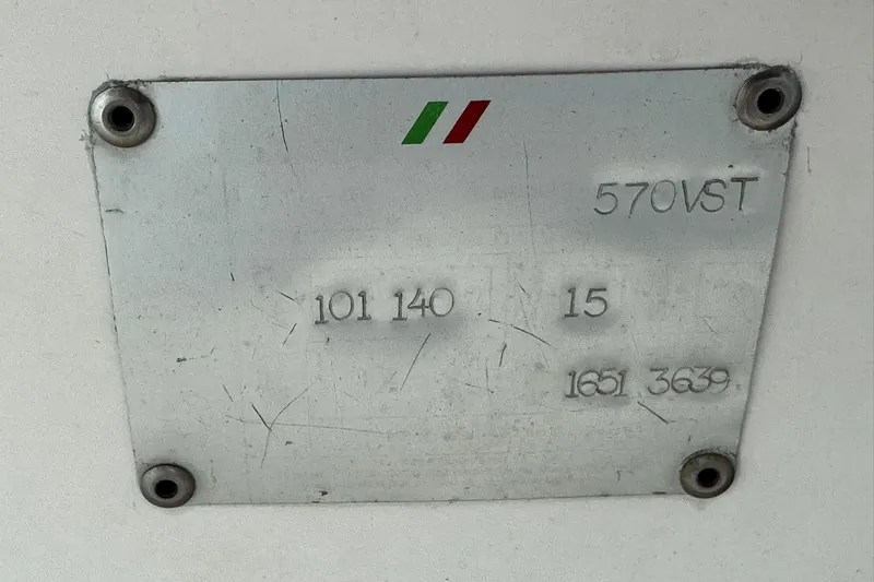 Slide: The Image of Metal identification plate for 2004 AB Inflatables 570 VST boat. - 18
