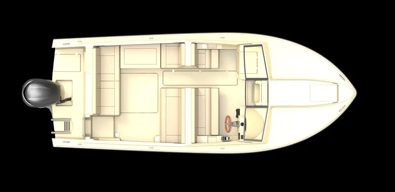 Slide: The Image of Top view of a 2018 Rossiter 20 Coastal Cruiser boat layout. - 22