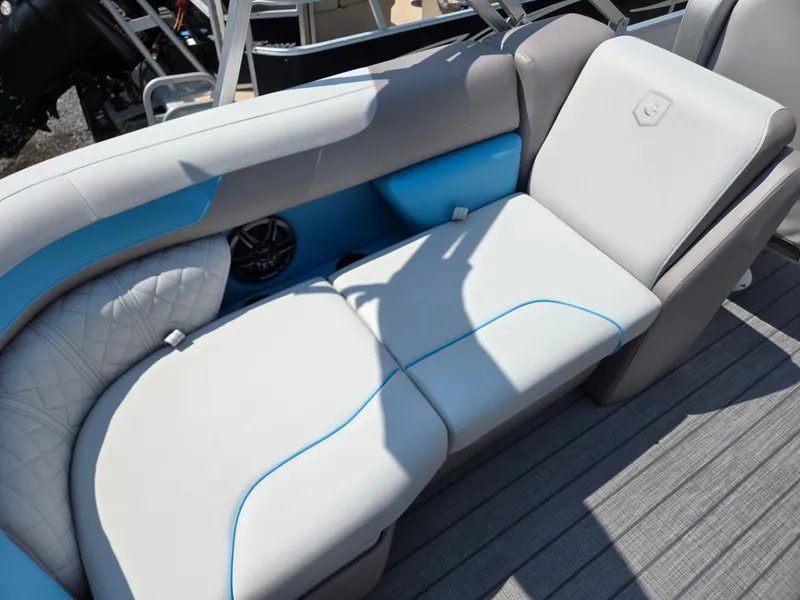 Slide: The Image of Luxurious seating on 2026 Godfrey SWEETWATER 2286 SB pontoon boat, featuring sleek design and comfort. - 29