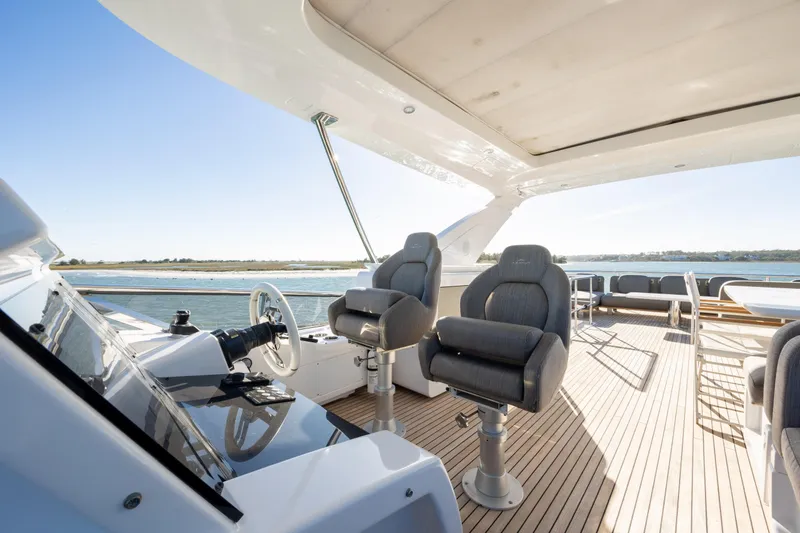 Slide: The Image of Luxurious 2021 Azimut Fly 72 yacht interior with plush seating and sleek design. - 35