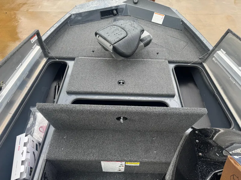 Slide: The Image of 2025 Crestliner XF 179 boat deck with seating, featuring a sleek, modern design. - 6