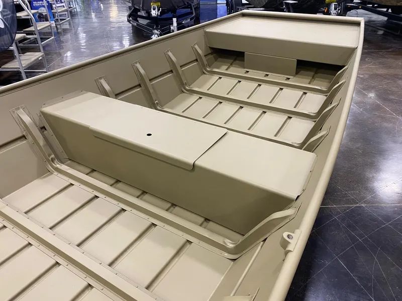 Slide: The Image of 2025 G3 Gator Tough 1648 LW boat interior, showcasing durable seating and spacious design. - 3