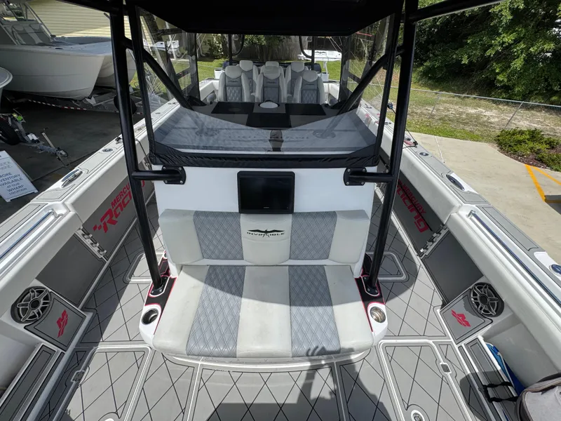 Slide: The Image of 2020 Invincible 40 Catamaran interior with seating and modern design features. - 27