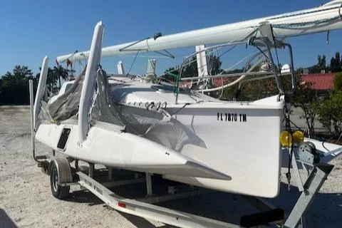 The Image of 2012 Corsair Dash 750 sailboat on trailer, ready for transport. - 0