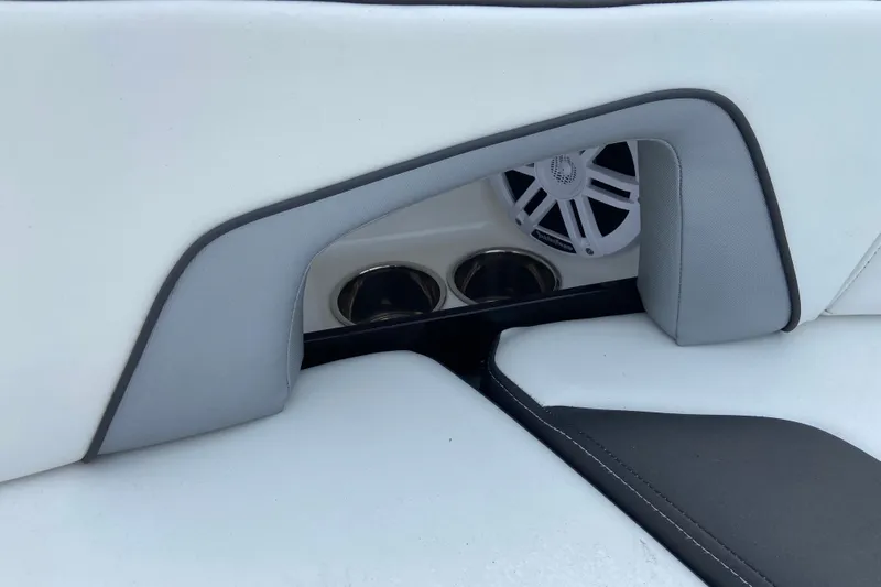 Slide: The Image of 2025 Monterey M-45 boat interior with speaker and cup holders. - 30