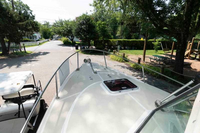Slide: The Image of Holby Pilot 24 boat on a street near a park, surrounded by trees and greenery. - 10
