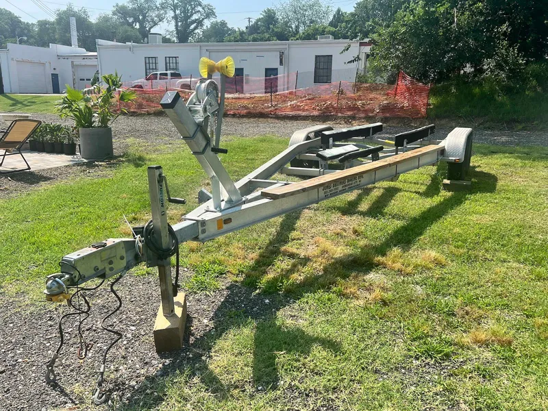 Slide: The Image of Boat trailer on grass, Holby Pilot 24, 2005 model, sunny day background. - 19