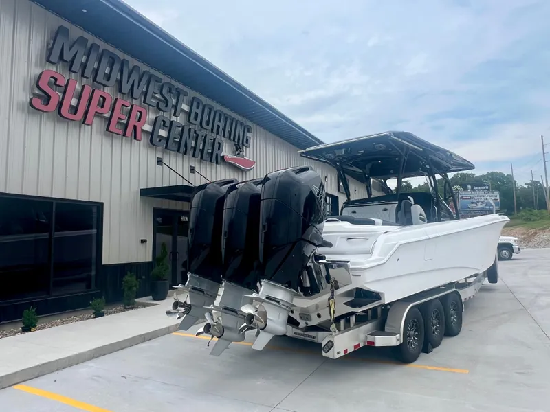 Slide: The Image of 2025 Nor-Tech 340 Sport Center Console boat at Midwest Boating Super Center. - 44