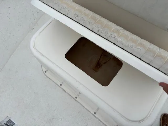 Slide: The Image of Open storage compartment on 2021 May-Craft 1800 Skiff boat. - 16