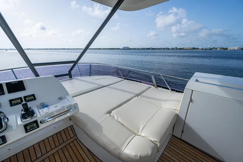 Slide: The Image of Luxury deck of 2019 Prestige 460 yacht with ocean view. - 31