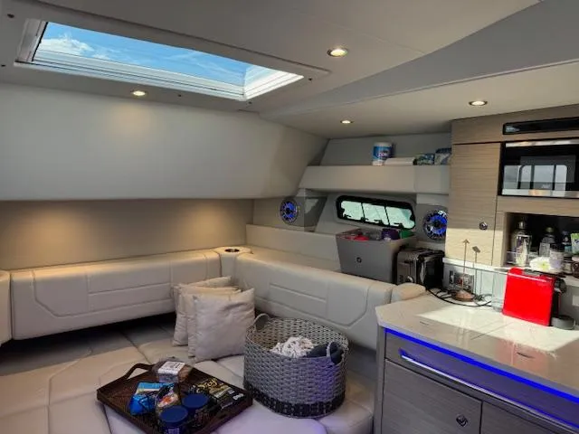 Slide: The Image of Luxurious interior of a 2022 Formula 430 Super Sport Crossover yacht with modern amenities. - 29