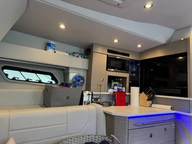 Slide: The Image of Luxurious interior of 2022 Formula 430 Super Sport Crossover yacht with modern amenities. - 35