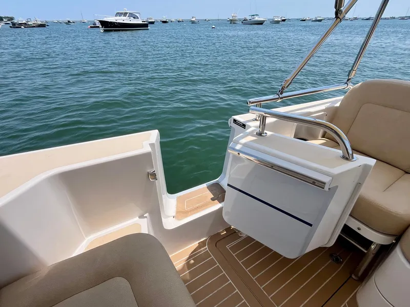 Slide: The Image of 2019 MJM 35z boat interior with ocean view and seating area. - 13