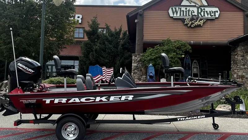 The Image of 2025 Tracker Pro Team 175 boat outside White River Fly Shop. - 0