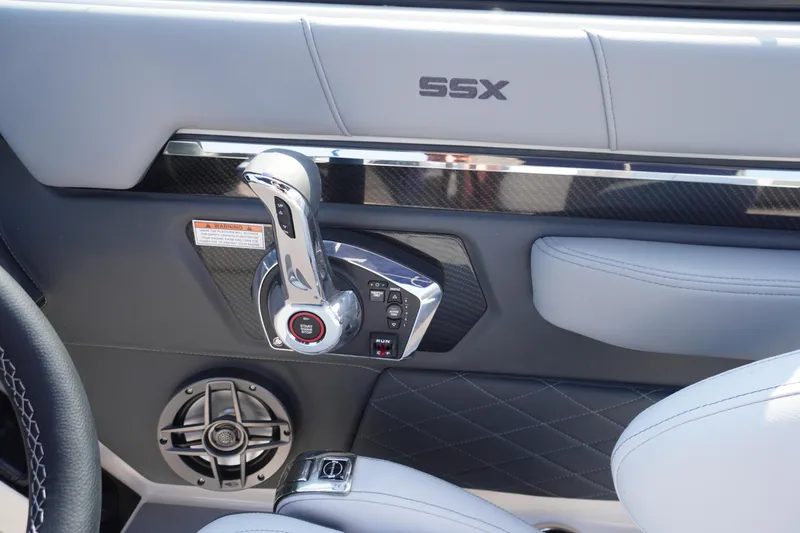 Slide: The Image of Yacht certification label for 2025 Chaparral 267 SSX, detailing safety compliance and warnings. - 30