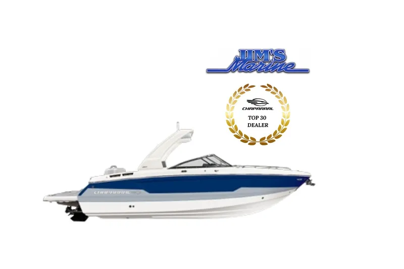 The Image of 2025 Chaparral 267 SSX boat on trailer at Jim's Marine dealership. - 0
