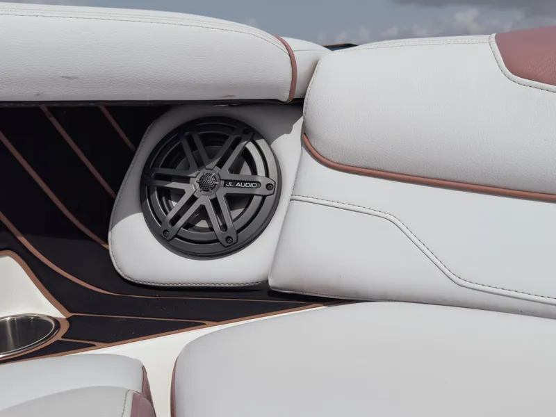 Slide: The Image of 2019 Nautique Super Air Nautique GS24 interior with JL Audio speaker detail. - 30
