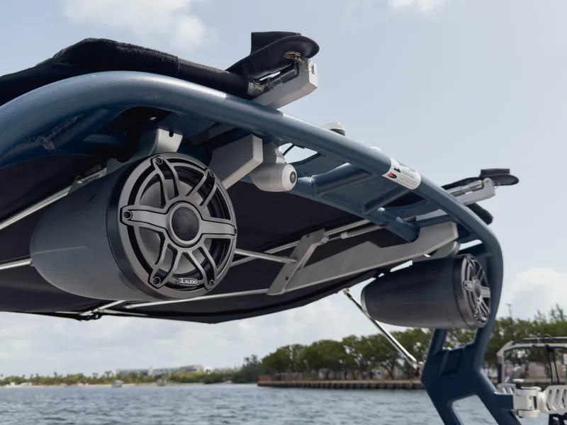 Slide: The Image of 2019 Nautique Super Air Nautique GS24 boat speakers on a wakeboard tower. - 40