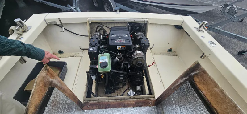 Slide: The Image of Engine compartment of 2001 Rosborough RF-246 Custom Wheelhouse boat, showing detailed mechanical components. - 20