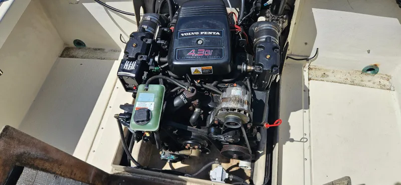 Slide: The Image of Engine compartment of a 2001 Rosborough RF-246 Custom Wheelhouse with Volvo Penta 4.3GL motor. - 4