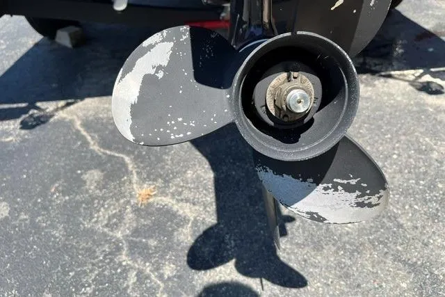 Slide: The Image of Close-up of a worn propeller on a Tracker Pro Team 175 TXW TE boat. - 12