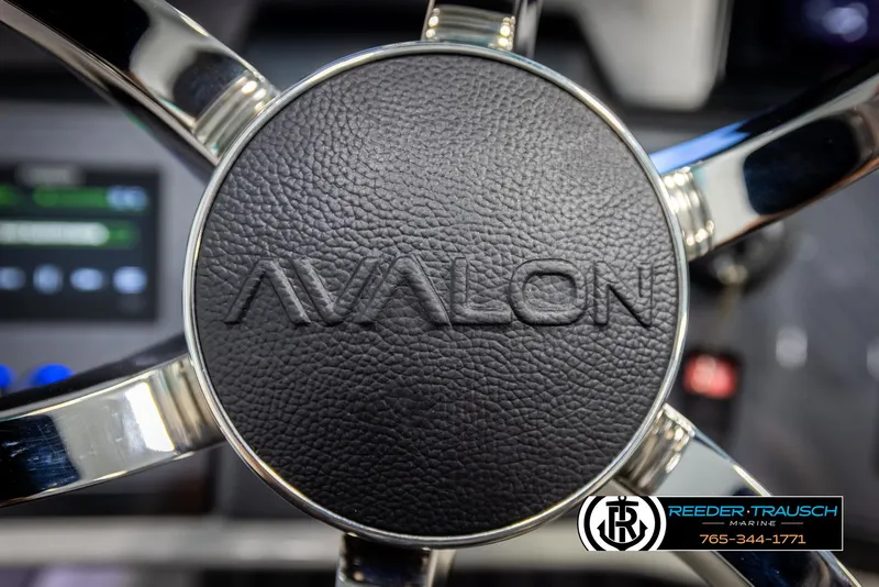 Slide: The Image of Close-up of Avalon 2585 Excal VRBW 2025 steering wheel with logo. - 36