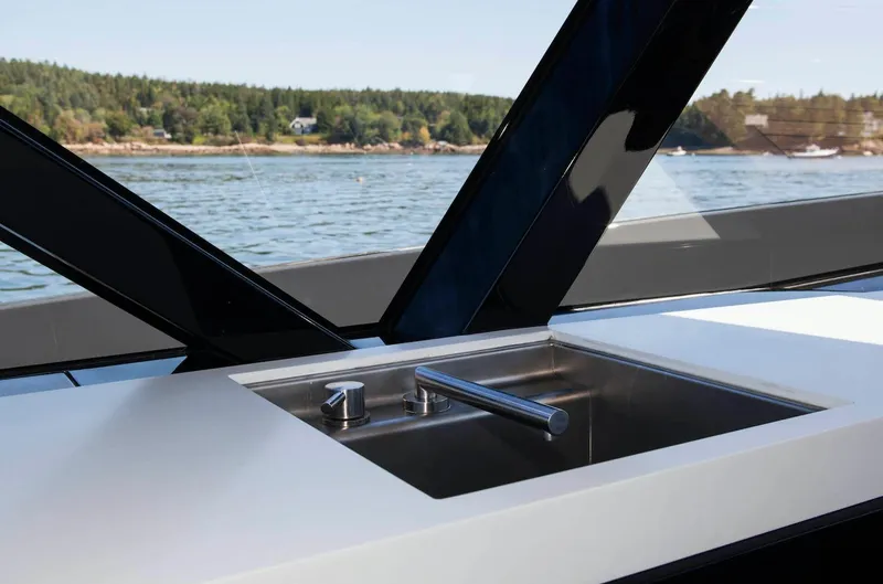 Slide: The Image of Modern sink on 2016 Wally Wallypower 52 yacht with scenic water view. - 18