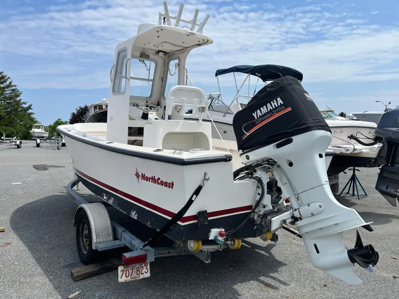 Slide: The Image of 2018 NorthCoast 190 Center Console boat with Yamaha outboard motor on trailer. - 5