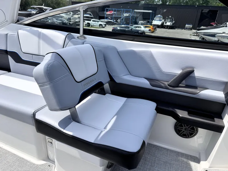Slide: The Image of 2026 Formula 290 Bowrider interior seating with sleek, modern design and comfortable upholstery. - 11
