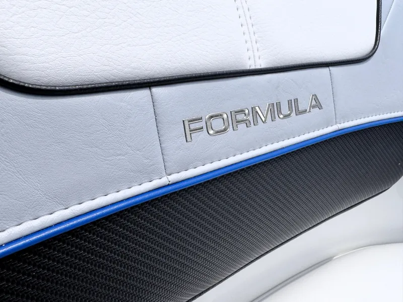 Slide: The Image of 2026 Formula 290 Bowrider interior detail with sleek upholstery and branding. - 15
