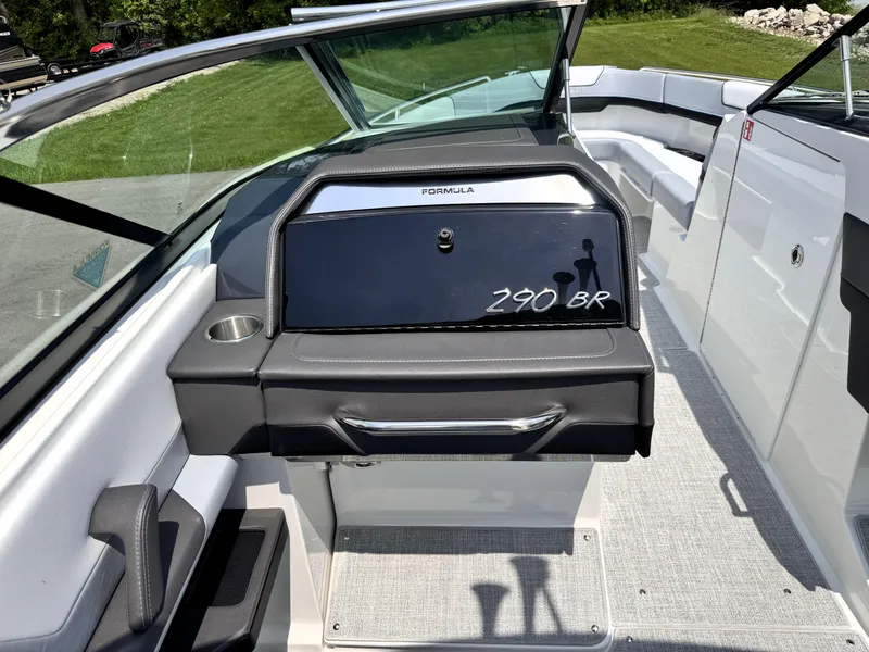 Slide: The Image of 2026 Formula 290 Bowrider interior with sleek dashboard and modern design. - 34