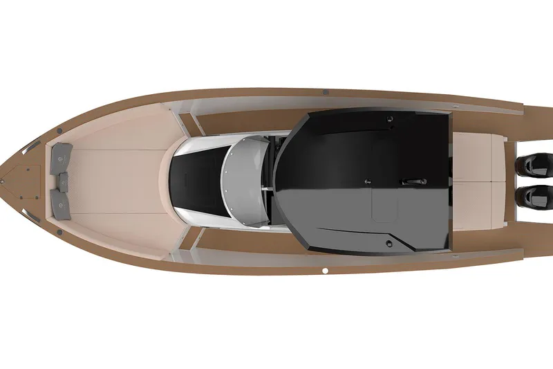 Slide: The Image of Top view of 2022 Tesoro T38 Outboard boat, showcasing sleek design and spacious layout. - 71