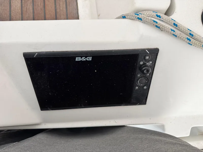 Slide: The Image of B&G navigation display on 2014 Beneteau Oceanis 48 sailboat. - 15