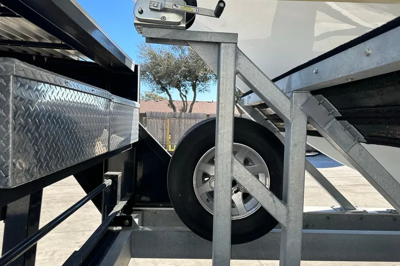 Slide: The Image of Trailer with metal frame and wheel, Freeman 47 model, 2022. - 102