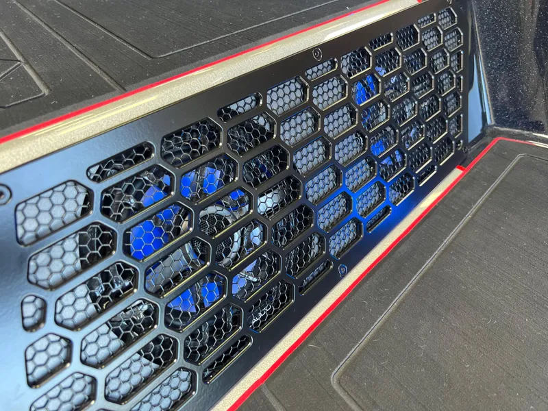Slide: The Image of 2023 Daves Custom Boats M37R interior detail with hexagonal grille design. - 16