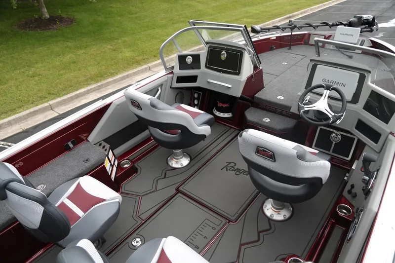Slide: The Image of 2025 Ranger 621FS Pro boat interior with advanced navigation and seating. - 6