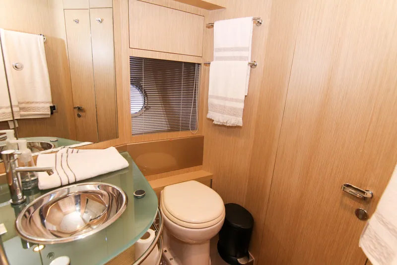 Slide: The Image of Luxurious bathroom in 2009 Riva 68' EGO SUPER yacht with modern fixtures and elegant design. - 24