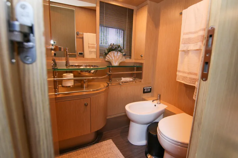 Slide: The Image of Luxurious bathroom in 2009 Riva 68' EGO SUPER yacht with modern fixtures. - 25