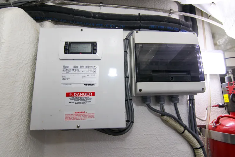 Slide: The Image of Electrical control panel on a 2009 Riva 68' EGO SUPER yacht. - 50