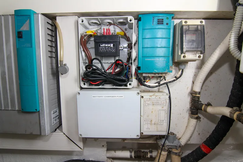 Slide: The Image of Electrical components and wiring inside a Riva 68' EGO SUPER yacht, 2009 model. - 59