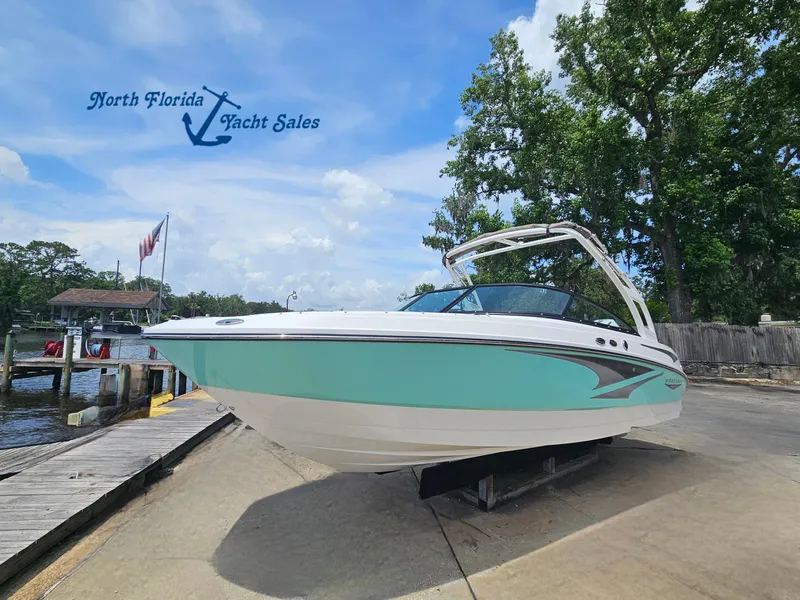 The Image of 2025 Monterey M-225 boat at North Florida Yacht Sales dock, sunny day. - 0