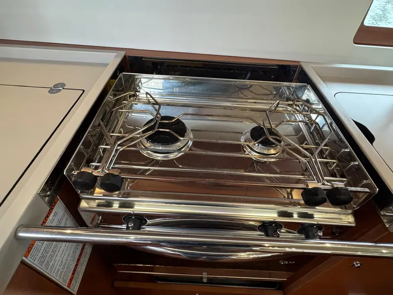 Slide: The Image of Stainless steel stove in 2020 Beneteau Oceanis 51.1 yacht kitchen. - 33
