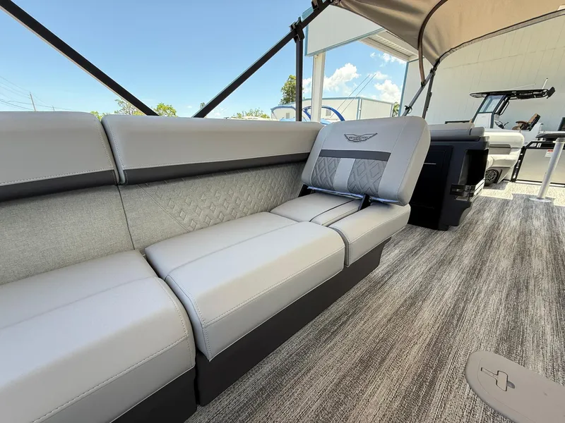 Slide: The Image of Luxurious seating on 2026 Bennington 26 MFB boat, featuring modern design and premium materials. - 8