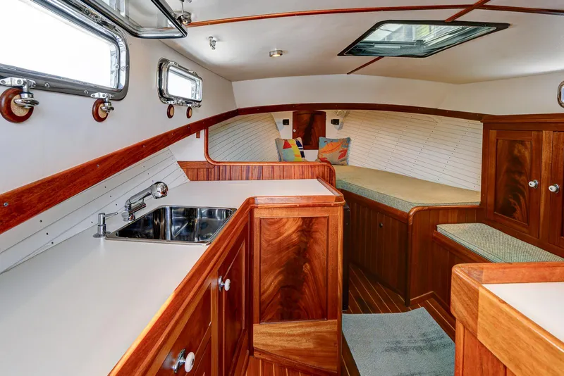 Slide: The Image of Luxurious 2008 Holland Open yacht interior with wood finish and modern amenities. - 16